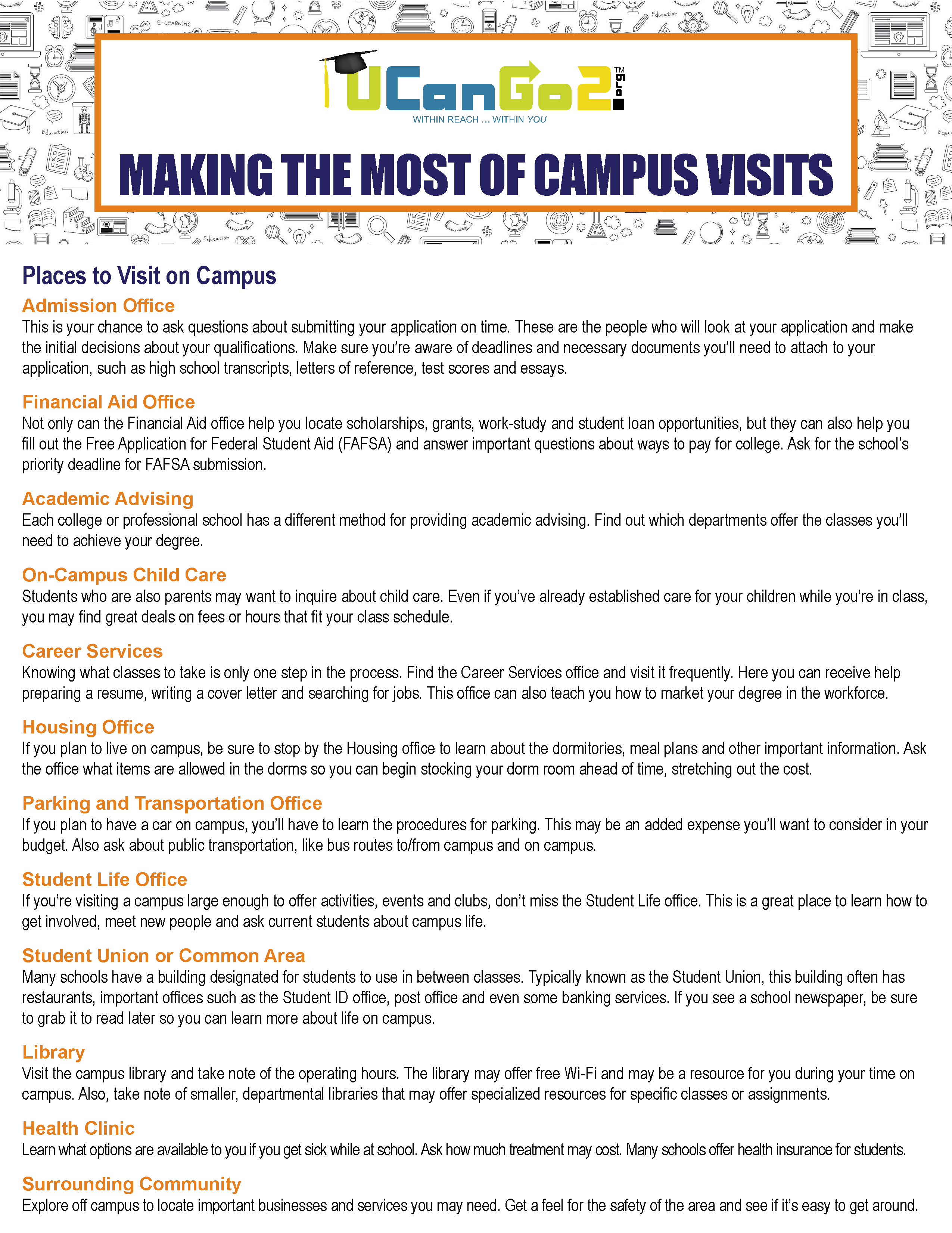 PDf of Making the Most of Campus Visits opens in a new tab